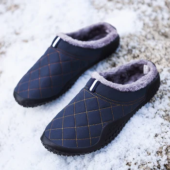 Bumbac Papuci Barbati De Iarnă În Aer Liber, Pantofi Pentru Bărbați Impermeabil Rece-Dovada Pantofi Casual Barbati De Pluș Om Cald Încălțăminte De Dimensiuni Mari 39-48