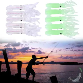 5PCS Luminos calmar moale momeala Model de Pescuit Momeli Artificiale Moale Momeală de Pescuit Wobbler Minnow Atrage Momeală Moale