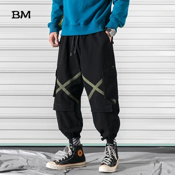 Hip Hop Mens de Moda Pantaloni Harem 2019 Stil coreean Haine Largi Streetwear Pantaloni Largi 5XL Iarna Plus Catifea Joggeri