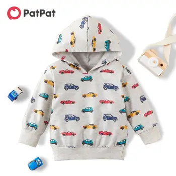 PatPat 2020 Nou Primăvara și Toamna pentru Copii Toddler Băiat la Modă Masina Print Hanorac pentru Copii Băiat Jachete & Hoodie Haine