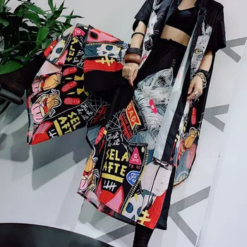 Coreea de Imprimare Model Scrisoare de Două Bucata Set de Moda pentru Femei Nou de Vară 2020 Plus Dimensiune Subțire de Sus Elastic Talie Pantaloni Largi 2020 ZP1206