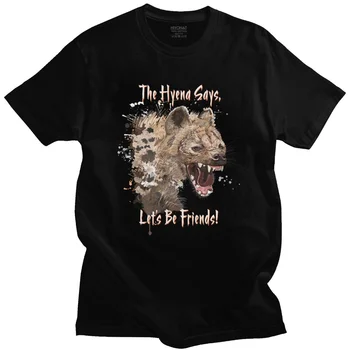 Hiena Tricou Barbati din Bumbac Africa Safari Pustie tricou Animal cu Blană Hyaenas Tee Topuri cu Maneca Scurta Tricou Casual Merch