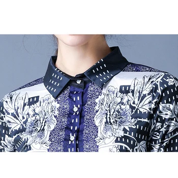 Pista Arc Bluza 2020 Noua Moda Stil European Elegant Femeile Print arc Guler Camasa Casual Munca de Birou Topuri Blusa Feminina