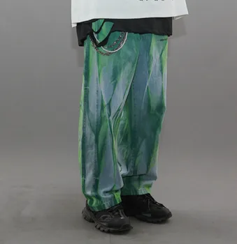 Neregulate Cravată-vopsite Imprimate Pantaloni din Denim Bărbați Straight Blugi cu Fermoar Pantaloni Hip Hop Streetwear Nou Liber Casual Joggeri Jean Pantaloni