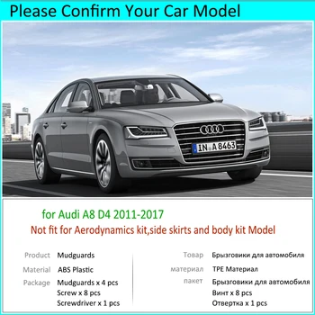 Pentru Audi A8 D4 2011 2012 2013 2016 2017 Aripile apărătoare de noroi Aripa Paznici Stropi de Noroi Fata-Spate, Accesorii Auto
