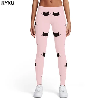 KYKU Brand Cat Jambiere Femei Animale Spandex Desene animate Imprimate pantaloni Harajuku Pantaloni Graffiti Leggins Femei Jambiere Pantaloni