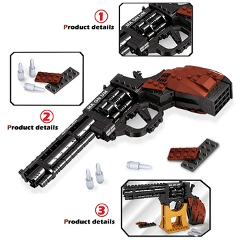 300pcs Revolver, Pistol, ARMA Putere Blocuri SWAT Armata Militară Model Cărămizi Joc de Fotografiere Arma Jucarii Pentru Baieti Cadouri