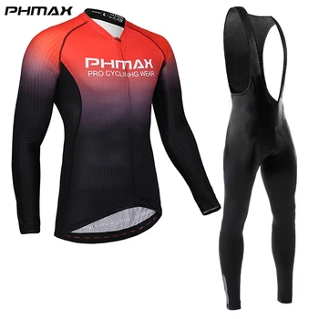 PHMAX 2020 Pro Ciclism de Îmbrăcăminte pentru Bărbați Ciclism Set Haine Biciclete Respirabil, Anti-UV Biciclete Purta Maneca lunga Ciclism Jersey Set