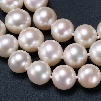 Real rundă de apă dulce pearl colier pentru femei,alb de mireasa naturale coliere de perle soția cadou de aniversare