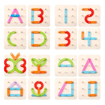 1 Set Montessori Jucării pentru Copii din Lemn DIY Scrisoare Numărul de Constructii Puzzle Stivuire Jucărie de Forma, Culoare Sortare Joc pentru Copii de Învățare