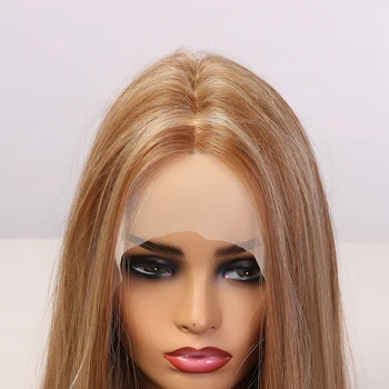 ALAN EATON Maro Blonda de Aur a Evidenția Peruca Dantelă Partea de Mijloc Părul Lung și Drept Cosplay Sintetice Peruci Fata Dantelă pentru Femei