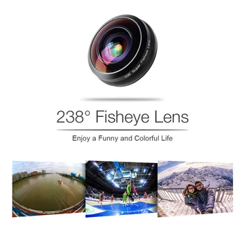 APEXEL Super Fish eye Lentile fisheye 238 gradul 0,2 X Unghi foarte Larg de Fotografiat Telefon Mobil Obiectiv Kit pentru iPhone 6s 7Xiaomi telefoane 238F