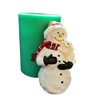 Moș crăciun Rășină Mucegai 3D Mos Craciun / om de Zapada Silicon Lumânare Mucegai pentru DIY Figurina Meserii Decor de Crăciun
