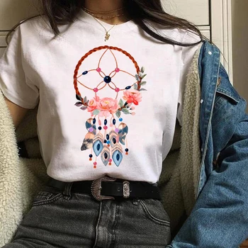 Haine Pentru Femei Lady Teuri Grafice De Flori De Epocă Munca De Birou Stil Visul Web Pene De Îmbrăcăminte Topuri Femei T Shirt Pentru Femei T-Shirt