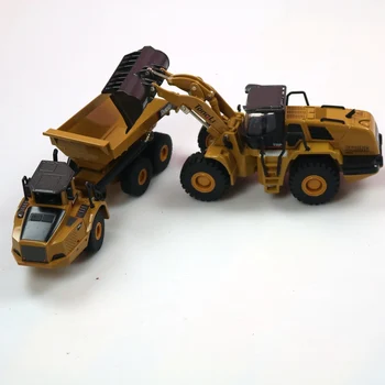 HUINA 1:50 Metal turnat sub presiune Modul de Excavator Drump Loader Simulare Aliaj de Inginerie Vehicul Jucarii Auto pentru Copii