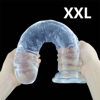 Vibrator realist Cu Super-ventuza Puternica Erotic Jelly Penis artificial Jucarii Sexuale pentru Femei Penis Artificial G-Spot Simulare