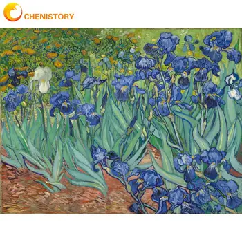 CHENISTORY Imagine De Numere Kituri Pentru Adulți Flori Pictura Prin Numărul Unic de Diy Cadou Acrilice Ulei Digital Vopsea de Colorat Arte