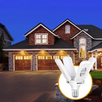 1 BUC Bec Led E27 30/40W Lampa Led Ventilator de Tavan Led 220V Pliabil Fan Lama cu Unghi Reglabil Pentru Casa Garaj Iluminat