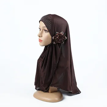 2020 diamante malaezia hijab gata să poarte musulmane hijab esarfa, turban capace haine arabe văl împachetări femei eșarfă de cap abaya
