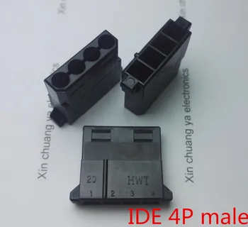 Molex negru mare 4P 4D de sex masculin pentru calculator PC ATX IDE conector de Alimentare de plastic coajă de Locuințe