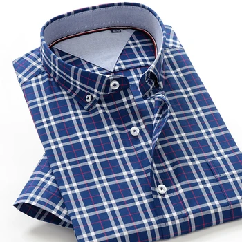 SHAN BAO clasic de îmbrăcăminte de brand bumbac confortabil bărbați vrac cămașă cu mânecă scurtă, de vară 2021 nou tricou casual XXL-10XL