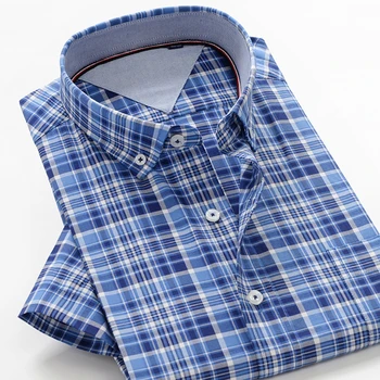 SHAN BAO clasic de îmbrăcăminte de brand bumbac confortabil bărbați vrac cămașă cu mânecă scurtă, de vară 2021 nou tricou casual XXL-10XL