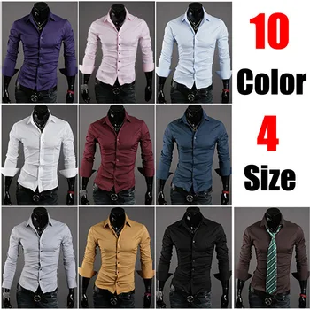 10 noi, speciale, VSKA de culoare solidă pentru bărbați sălbatice Slim casual cu mâneci lungi tricou 5922