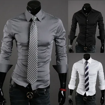 10 noi, speciale, VSKA de culoare solidă pentru bărbați sălbatice Slim casual cu mâneci lungi tricou 5922