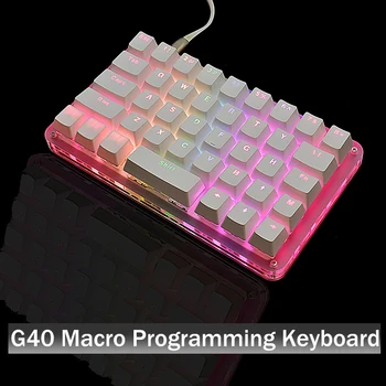 40Key G40 Tastatură Macro Tastatură Personalizate de Programare Desen Mecanic Stanga RGB / Albastru lumina de Fundal de Design de Tastatură