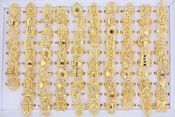 QianBei en-Gros 20buc Mix de Nunta de Culoare de Aur Inele de Logodna Inel Floare Bijuterii de Moda Pentru Femei Inel Mare