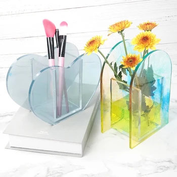 Vaza de flori de Mucegai Make-up Perie Stilou Titularul Rășină Mucegai Moderne de Design Contemporan Vaza Rășină Mucegai Sticle Decorative Mucegai