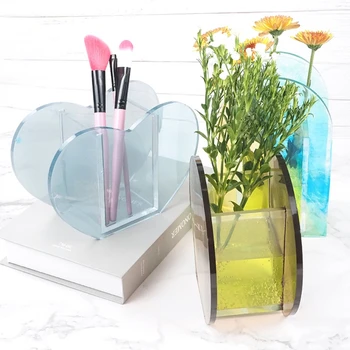 Vaza de flori de Mucegai Make-up Perie Stilou Titularul Rășină Mucegai Moderne de Design Contemporan Vaza Rășină Mucegai Sticle Decorative Mucegai