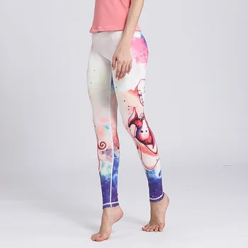 Femeile de Fitness Pantaloni de Yoga Zodiac Print Sport Colanti Slim talie Mare Jambiere Gimnastica Elastic Leggins pentru Rularea de Control Burtă