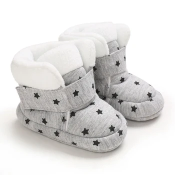 Fete pentru copii Cizme de Moda Pantofi Star Print Talpă Moale de Zăpadă Iarna cu Sireturi de Pantofi Cald Iarna Pluș Glezna Cizme Pantofi 0-18M13