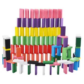 120/240/480pcs Copii de Culoare Fel de Curcubeu din Lemn Domino Blocuri Kituri Devreme Luminoase Domino Jocuri, Jucării Educative Pentru Copil Cadou