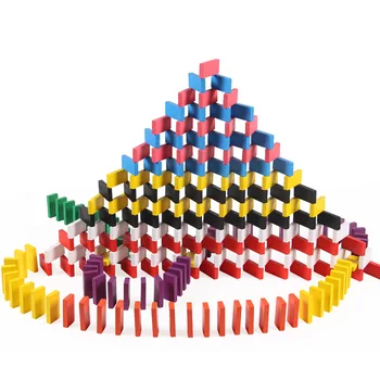 120/240/480pcs Copii de Culoare Fel de Curcubeu din Lemn Domino Blocuri Kituri Devreme Luminoase Domino Jocuri, Jucării Educative Pentru Copil Cadou