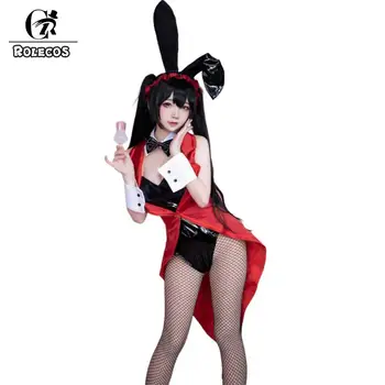 ROLECOS Anime Data Un Live Cosplay Costum Kurumi Tokisaki Cosplay Costum Sexy Femei Salopeta de Halloween Bodysuit Vesta Set Complet