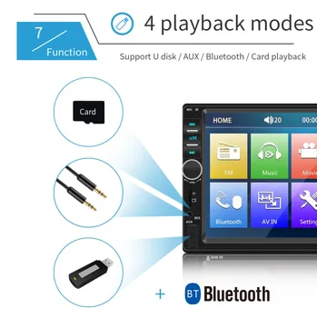 2 Din Radio Auto Antena Android Cu Bluetooth Și USB AUX MP3 MP5 Mașină Player Multimedia cu Ecran Tactil Cu Camera din Spate