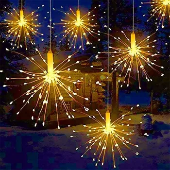 Thrisdar 240LED foc de Artificii Lumini Led Sârmă de Cupru Starburst Șir de Lumini 8 Moduri de Baterii Zână Lumina Pentru Patio Crăciun