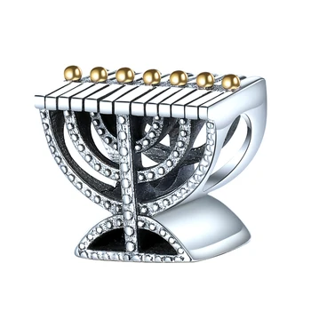 Argint 925 Menora Farmece Religioase Evreiești Margele Tubulare se Potrivesc Femei Bratara pentru Femei Moda Bijuterii Transport Gratuit