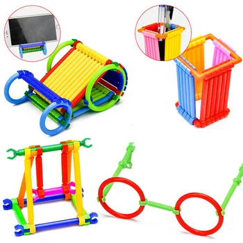 500pcs DIY Creative Intelligence Bastoane Blocuri Baghetă Magică Magnetic Designer-Set de Constructii Model de Plastic si Construirea de Blocuri