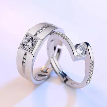NEHZY argint 925 bijuterii noi de moda cuplu inel zirconiu cubi de logodna cadou de aniversare de nunta femeie bărbat inel deschis