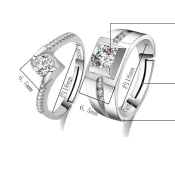 NEHZY argint 925 bijuterii noi de moda cuplu inel zirconiu cubi de logodna cadou de aniversare de nunta femeie bărbat inel deschis