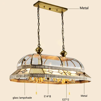 Europa Palat în stil baroc mare de cupru vintage lumini pandantiv lampă de agățat loft LED E14 E27 pentru hotel restaurant living bar