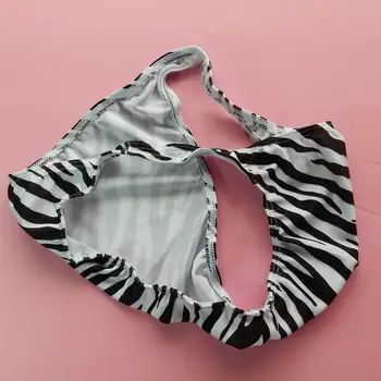 Mens String Bikini Benzi de nailon, Spandex G3774 Talie Îngustă wimsuit Tesatura imprimeuri Zebra alb-negru