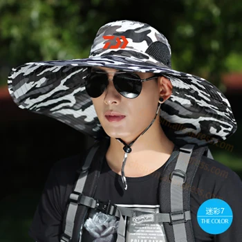 2020 Daiwa Pescuit Capac Protectie UV Acoperi Soarele a Proteja Oamenii DAWA Pescuit Pălării în aer liber Camuflaj Sport Drumetii Cozoroc Pălărie