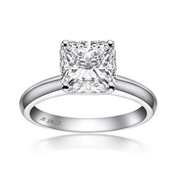 ANZIW Argint 925 3 Carate Prințesă Tăiat Inelul de Logodna pentru Femei Sona Simulat Aniversare de Diamant Inel Solitaire