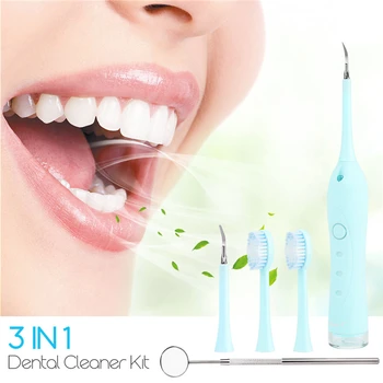 3 în 1 Dentare Cleaner Kit de Vibrație Sonică Placa Pete Remover Albirea Dintilor Impermeabil Periuta de dinti Electrica Dental Curățare