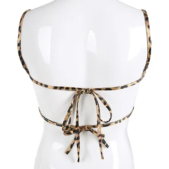 Moda pentru femei Backless Topuri Scurte Spate Curea Stil Leopard de Imprimare Vesta vestidos mujer verano 2021 rezistent la Șocuri vesta, lenjeria de corp#40