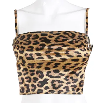 Moda pentru femei Backless Topuri Scurte Spate Curea Stil Leopard de Imprimare Vesta vestidos mujer verano 2021 rezistent la Șocuri vesta, lenjeria de corp#40